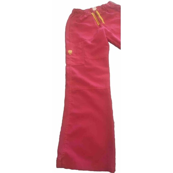 WonderWink Women's HOT PINK Cargo Medical Scrub Pants Pockets SZ Small - Picture 2 of 6